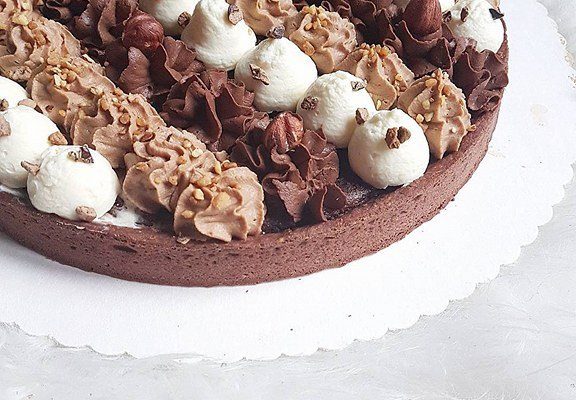 Tarte brownie chocolat praliné