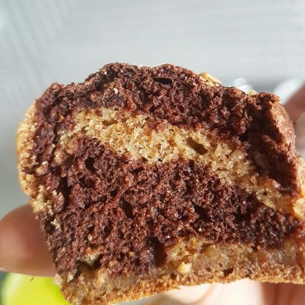 Muffins marbrés moelleux banane, vanille, chocolat (sans oeufs, sans ...