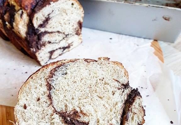 Brioche banane et chocolat sans matières grasses, saine et vegan