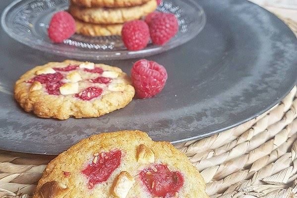 Cookies framboises chocolat blanc (healthy et vegan)