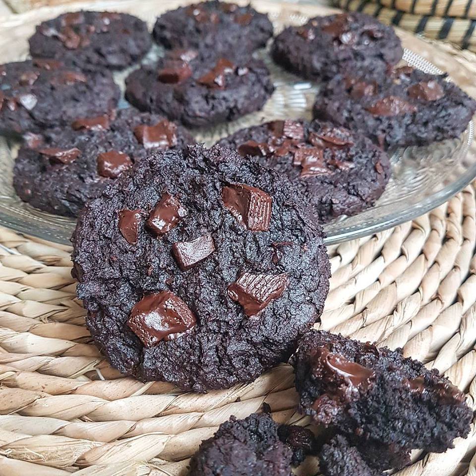 Brownies cookies healthy très chocolat (sans matières grasses ajoutées, sans farine, vegan)