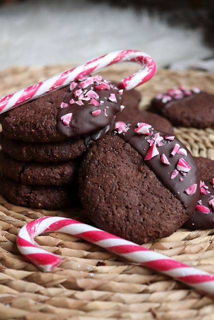 Peppermint Cookies ou cookies de Noël chocolat et menthe poivrée (vegan et healthy)