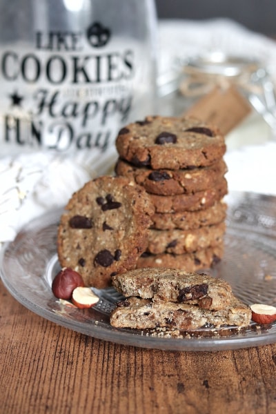 Cookies choco noisettes vegan et sans gluten (sans sucres ajoutés et allégés en matières grasses)