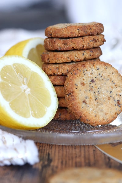 Cookies citron, graines de pavot et huile d’olive, sans gluten, vegan, à faible teneur en matière grasse