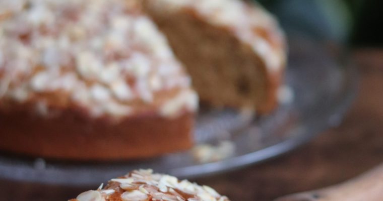 Gâteau à l’amande, avoine et fleur d’oranger sans MG ajoutées et sans lactose