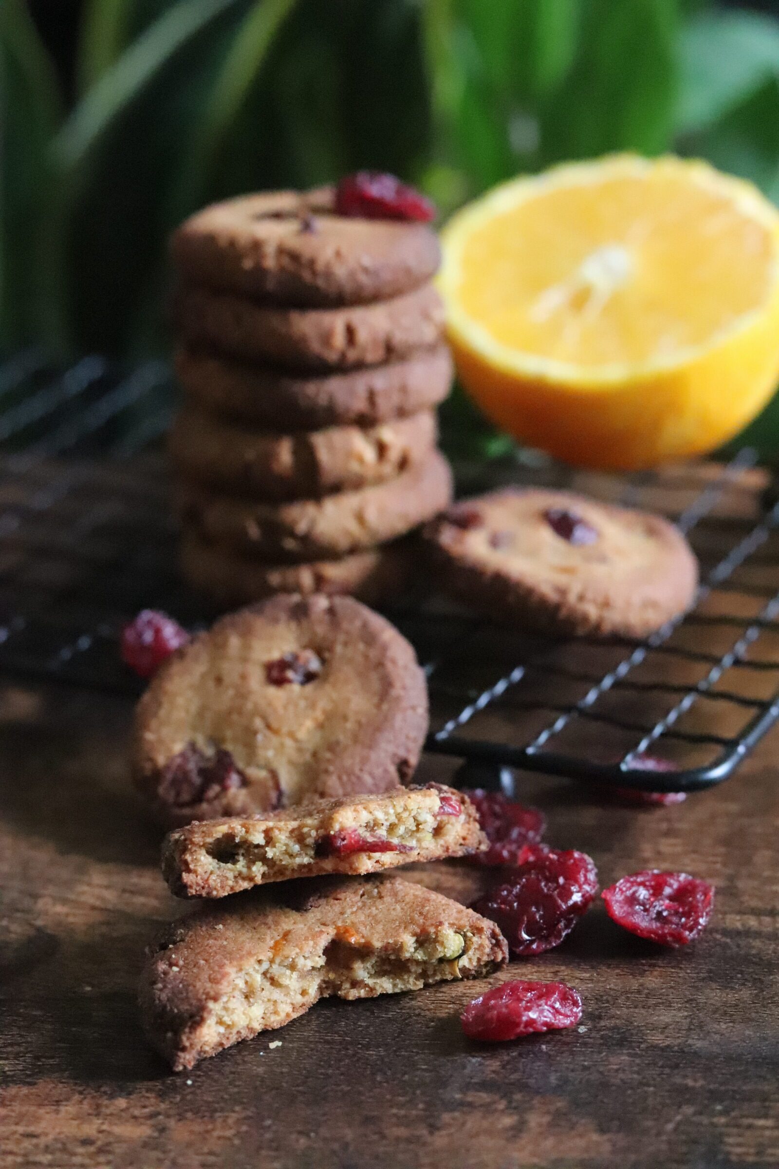 Cookies vegan et sans gluten orange, cranberries, cannelle et gingembre